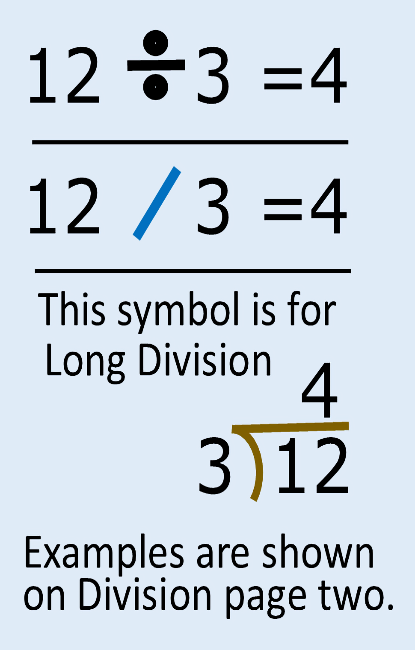 RecessExpress.com  Division symbols