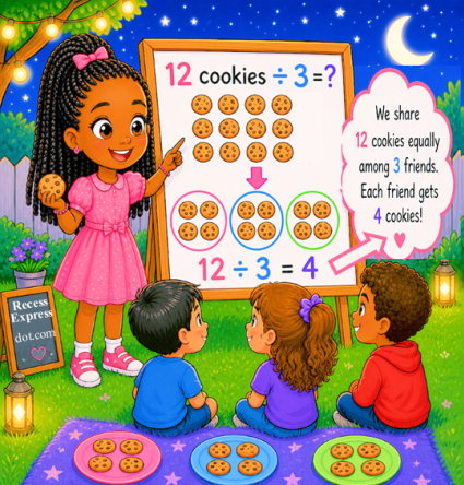 RecessExpress.com 12 divided by 3 cookies